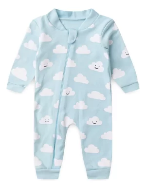 Macacão De Bebê Longo Estampado Com Zíper (rn/p/m/g)