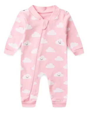 Macacão De Bebê Longo Estampado Com Zíper (rn/p/m/g)