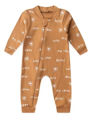 Macacão Bebê Fofuxo Suedine Estampado Com Zíper (rn/p/m/g)