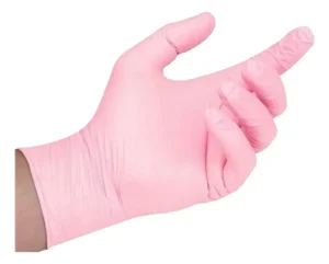 Luvas Descartáveis Nitrílicas Rosa Talge Antiderrapantes Tamanho G C/100 Unid
