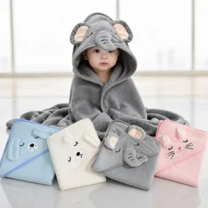 Toalha De Bebe Infantil Macia Com Capuz Grande Forrada