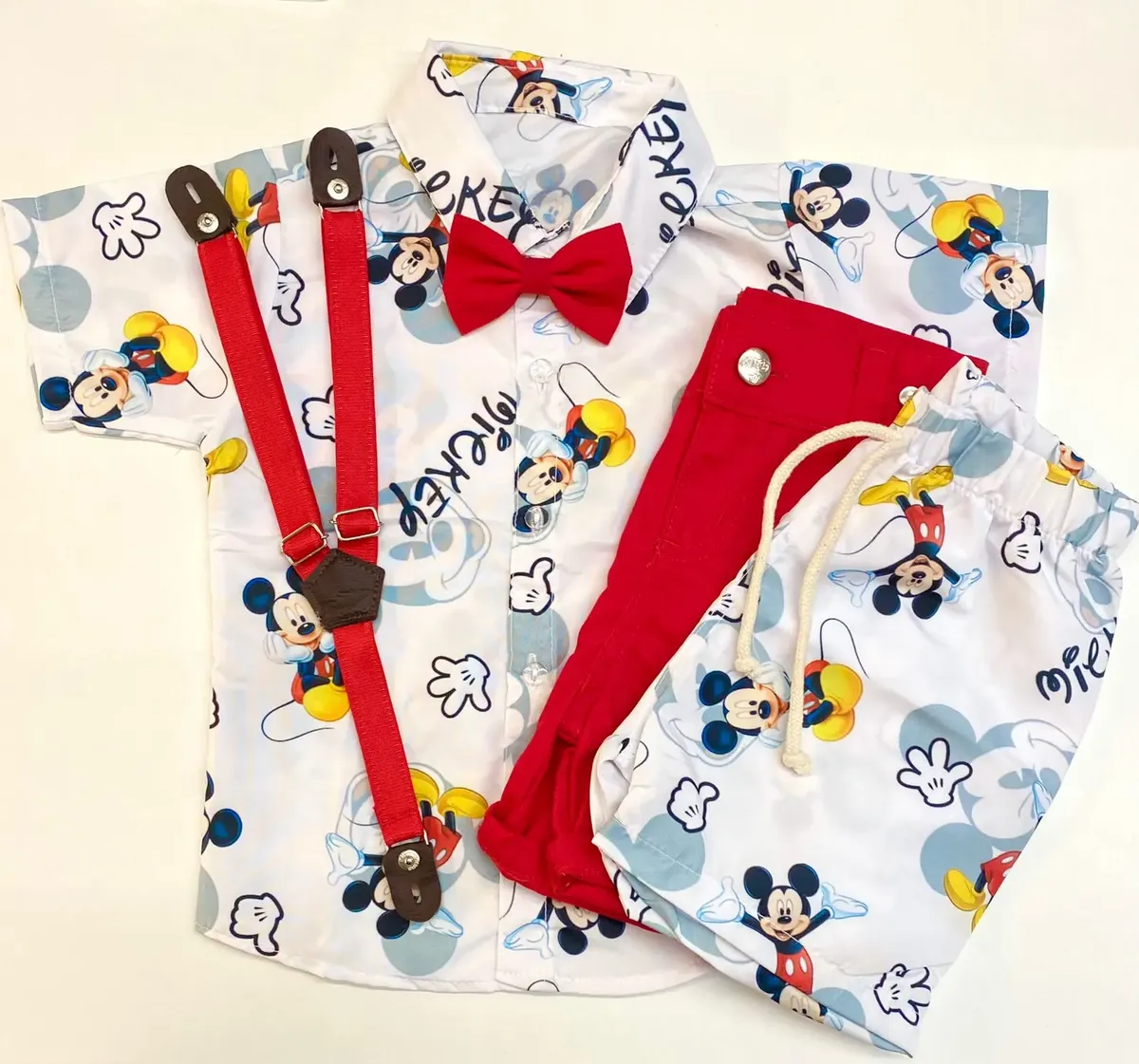 Mickey Conjunto Tematico Look 2 Em 1 Aniversário Infantil - Imagem 2