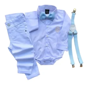 Conjunto Infantil Batizado Branco Roupa Bebê Formatura Body