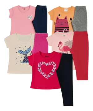 Kit Com 10 Peças 5 Conjuntos Feminino Infantil Tamanho 1 Ano